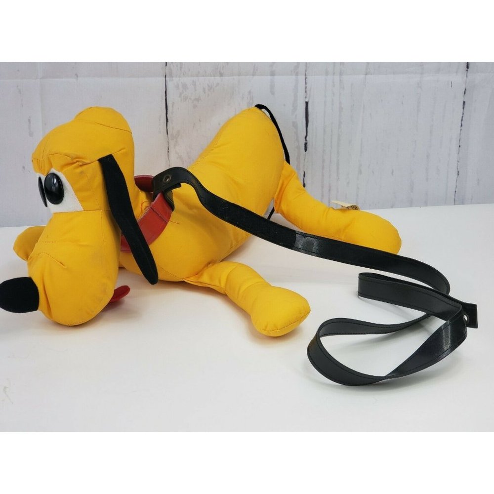 Vintage Disneyland Pluto Stuffed Plush Animal with Collar & Leash 17" Long